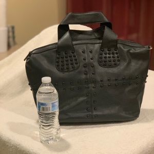 Black studded handbag/tote